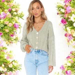 Show Me Your MuMu Sage Cable Knit Conrad Cardigan Women’s Size XS